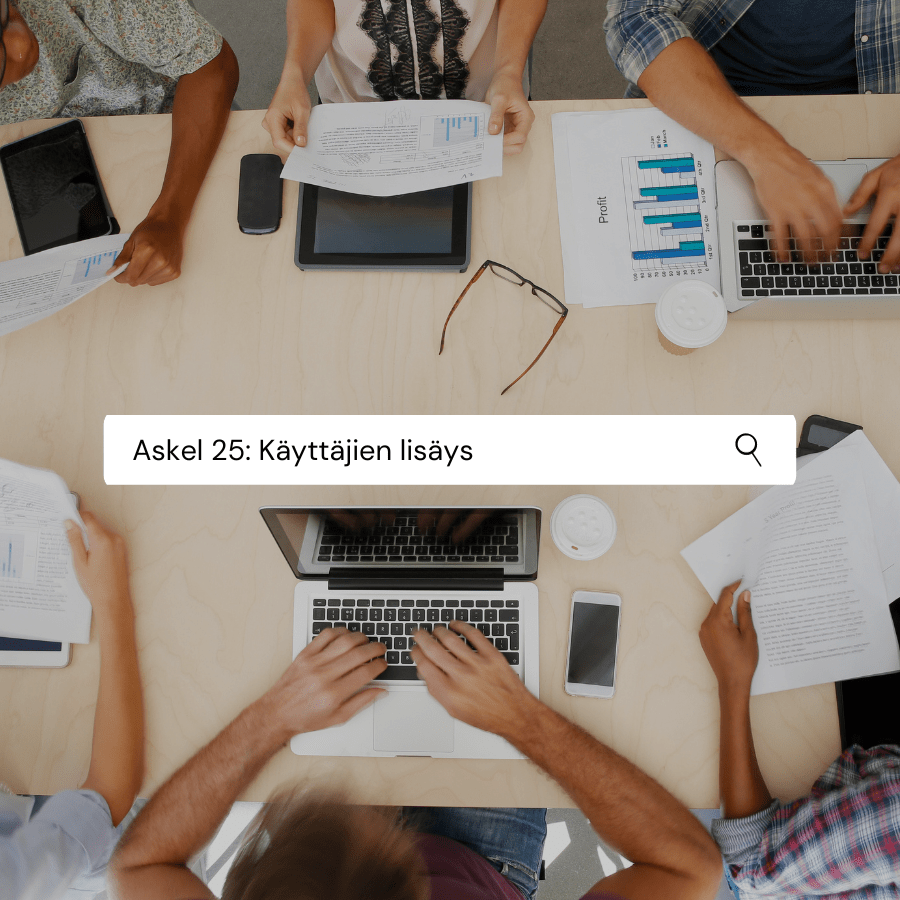 Askel 25: Käyttäjien / henkilökunnan lisäys Shopify verkkokauppaan