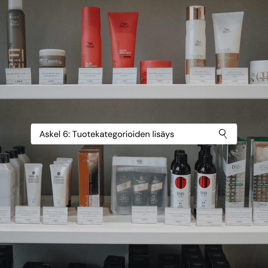 Askel 6: Tuotekokoelmien lisäys Shopify verkkokauppaan