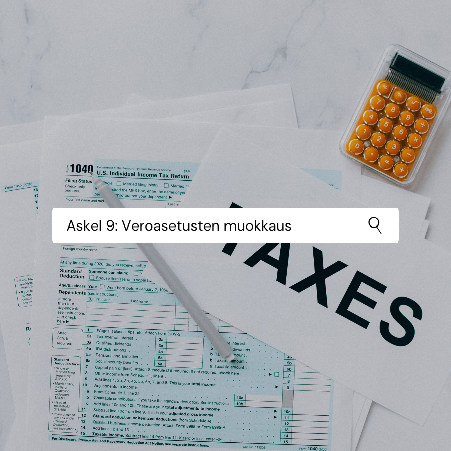 Askel 9: Veroasetusten lisäys Shopify verkkokauppaan